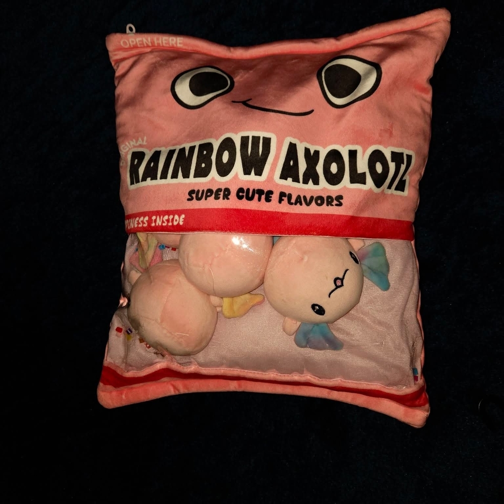 Squishmallows Rainbow Axolotl Plush Pillow - Pink